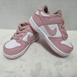 Nike Blush Pink White Low Dunk Sneakers Size 7C toddler child